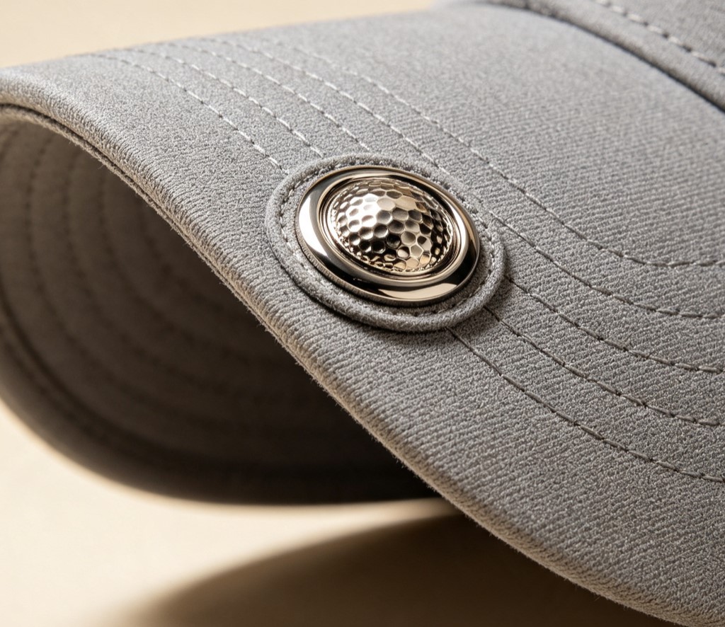 Performance custom golf hat with magnetic ball marker and laser cut ventilation OEM Performance custom golf hat with magnetic ball marker and laser cut ventilation OEM