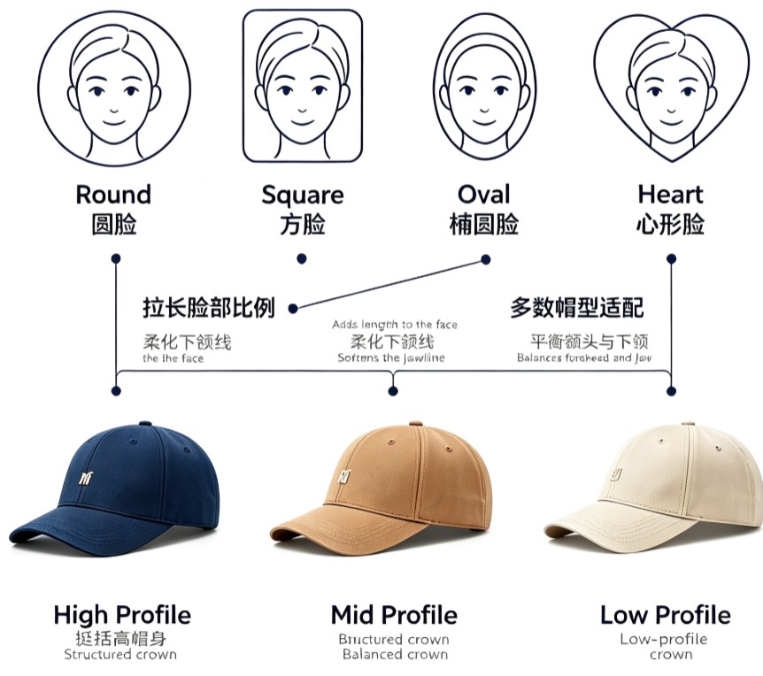 Choosing baseball cap for head shape high profile vs low profile crown fit guide Choosing baseball cap for head shape high profile vs low profile crown fit guide